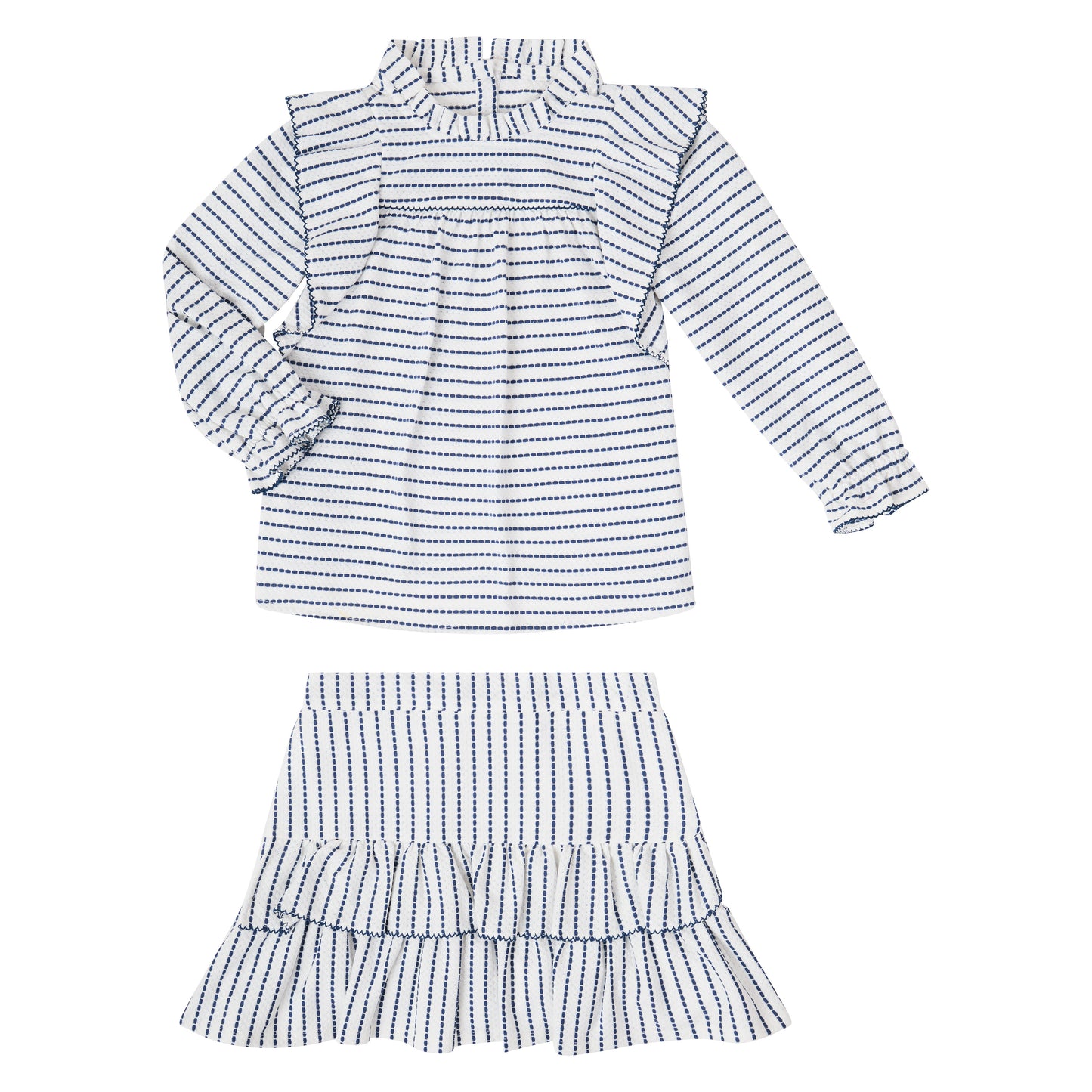 FALDA Y BLUSA RAYA PUNTO