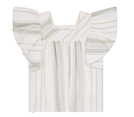 CONJUNTO BLUSA Y FALDA RAYAS VERDE