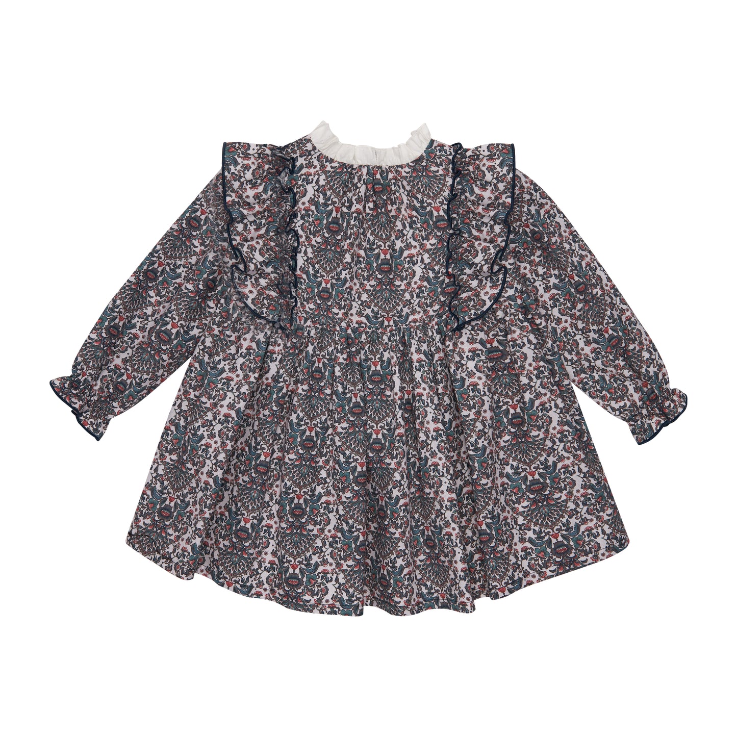 VESTIDO FLORES MARINO