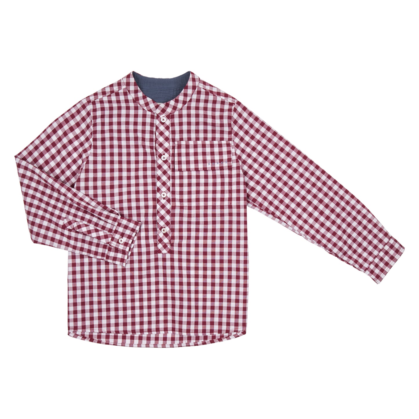 CAMISA CUADROS VINO