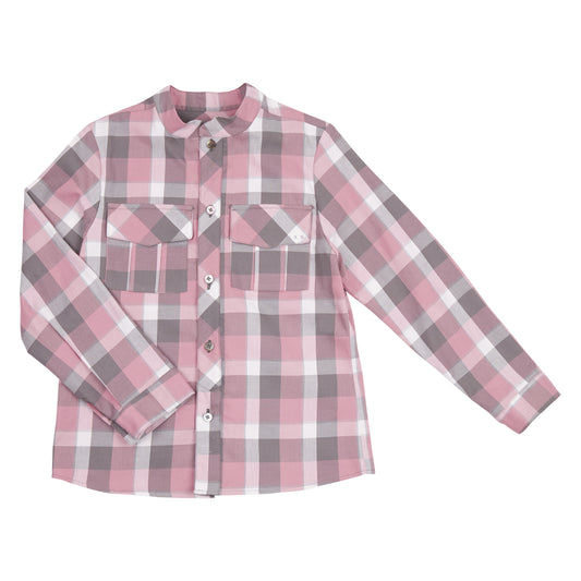 CAMISA CUADROS ROSA GRIS