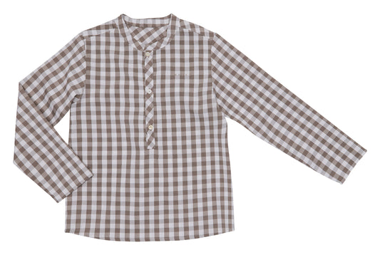 CAMISA CUADROS VICHY CAFE