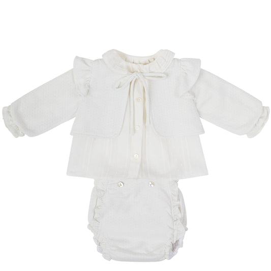 CONJUNTO 3 PIEZAS BLUSA, CALZON Y SUETER