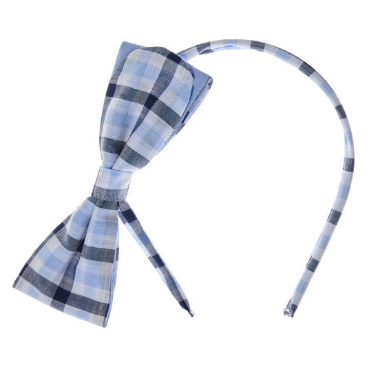 DIADEMA CUADROS AZULES