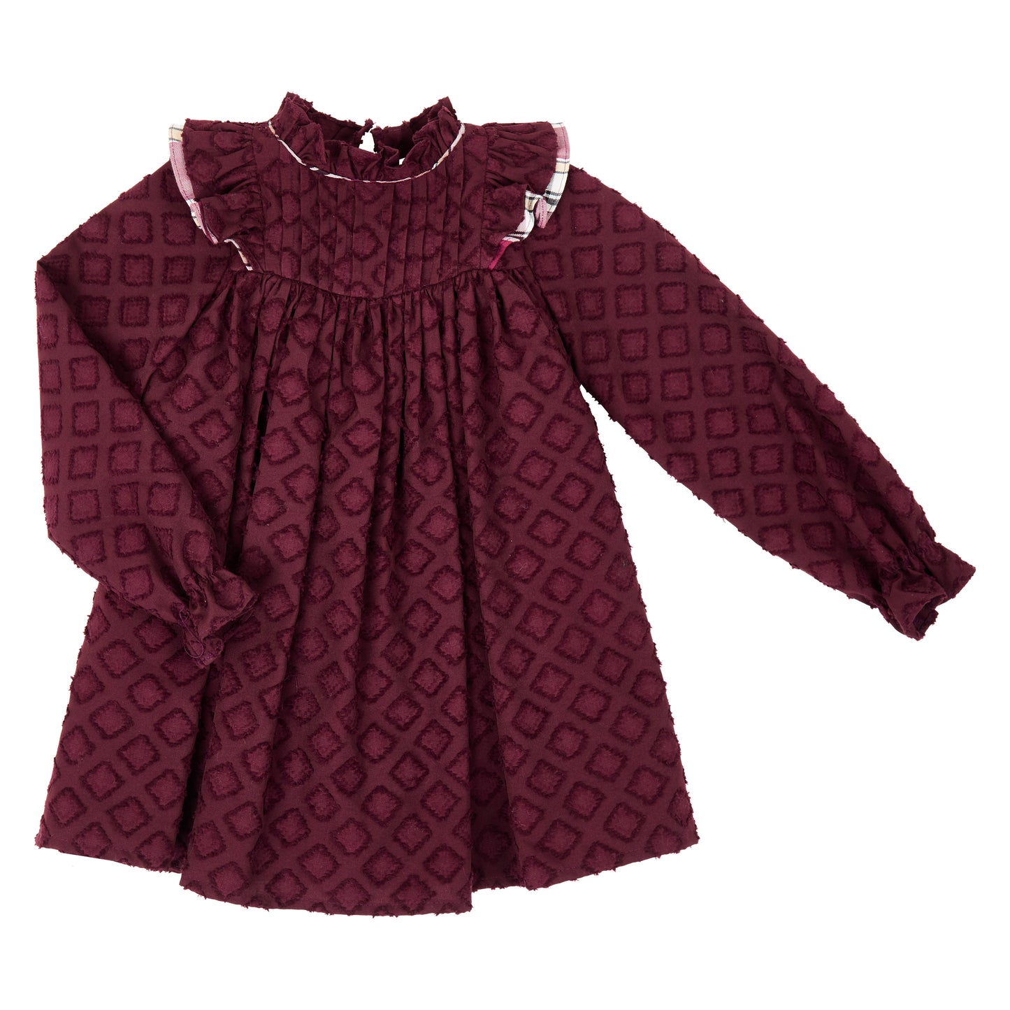 VESTIDO BROCADO VINO