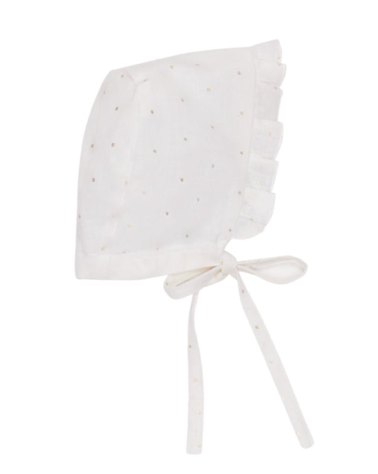 CAPOTA BLANCA PUNTOS DORADOS