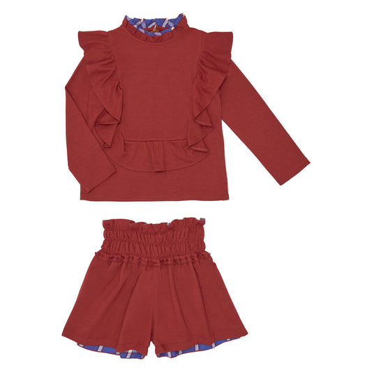 CONJUNTO BLUSA DE PUNTO Y SHORT REVERSIBLE