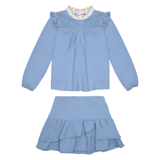 CONJUNTO BLUSA Y FALDA PLUMBAGO