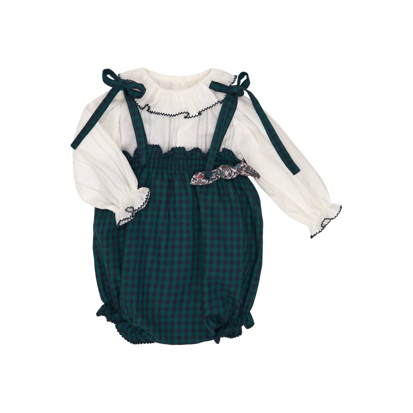 RANITA CUADROS BLUSA BLANCA NIÑA