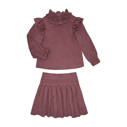 CONJUNTO BLUSA Y FALDA PANILLA ROSA