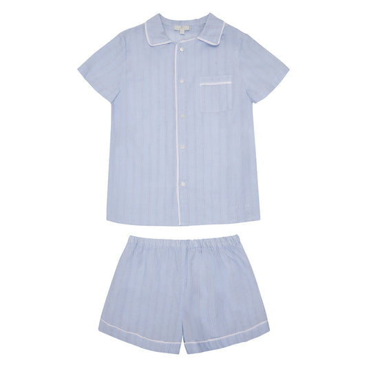 PIJAMA NIÑO AZUL RAYAS