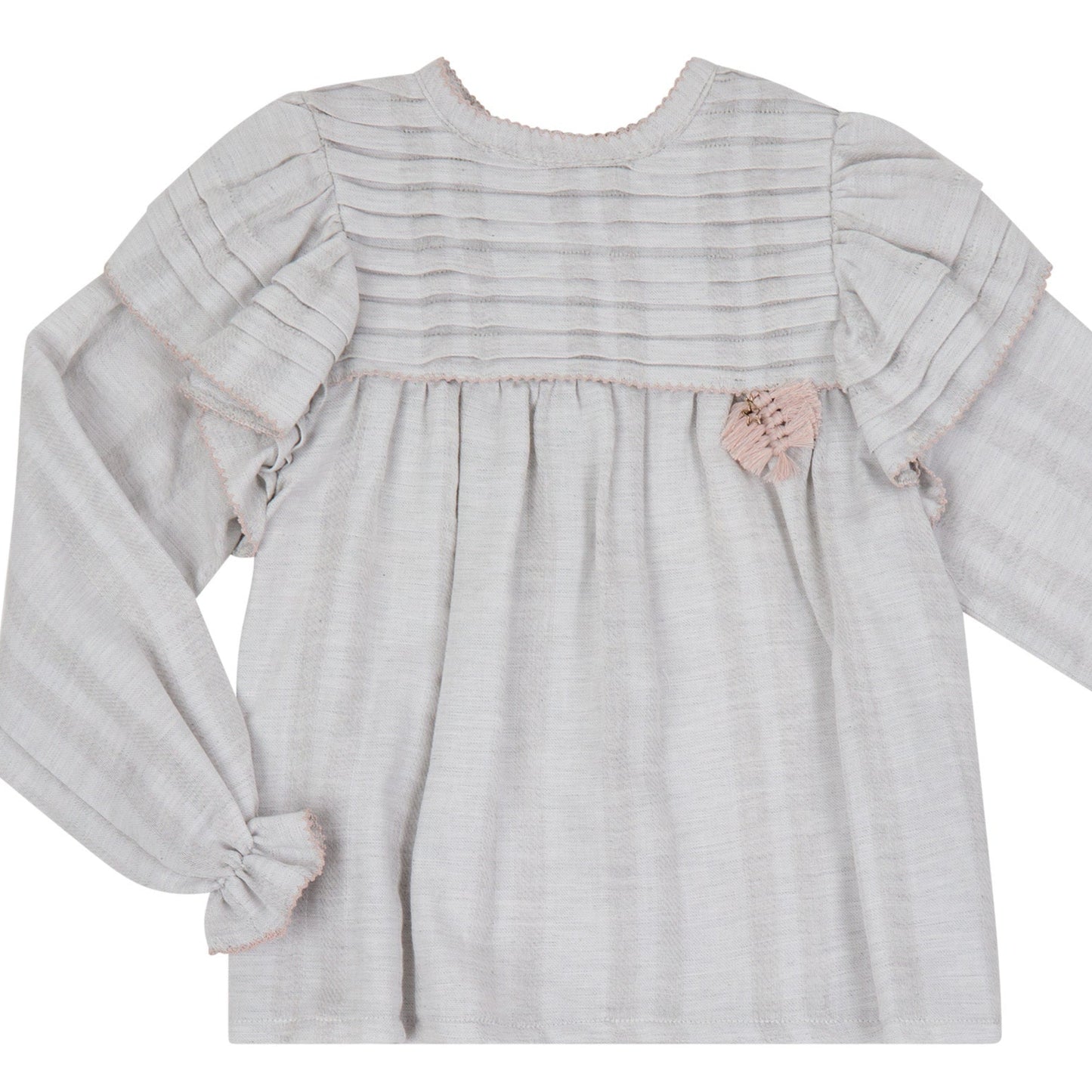 FALDA Y BLUSA GRIS PERLA