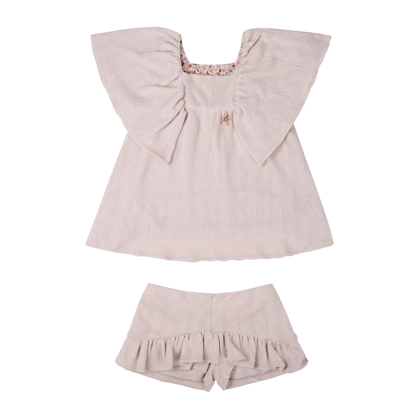CONJUNTO BLUSA Y SHORT OLANES TEJIDOS