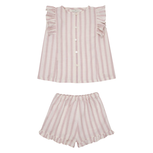 PIJAMA NIÑA BLANCA RAYAS