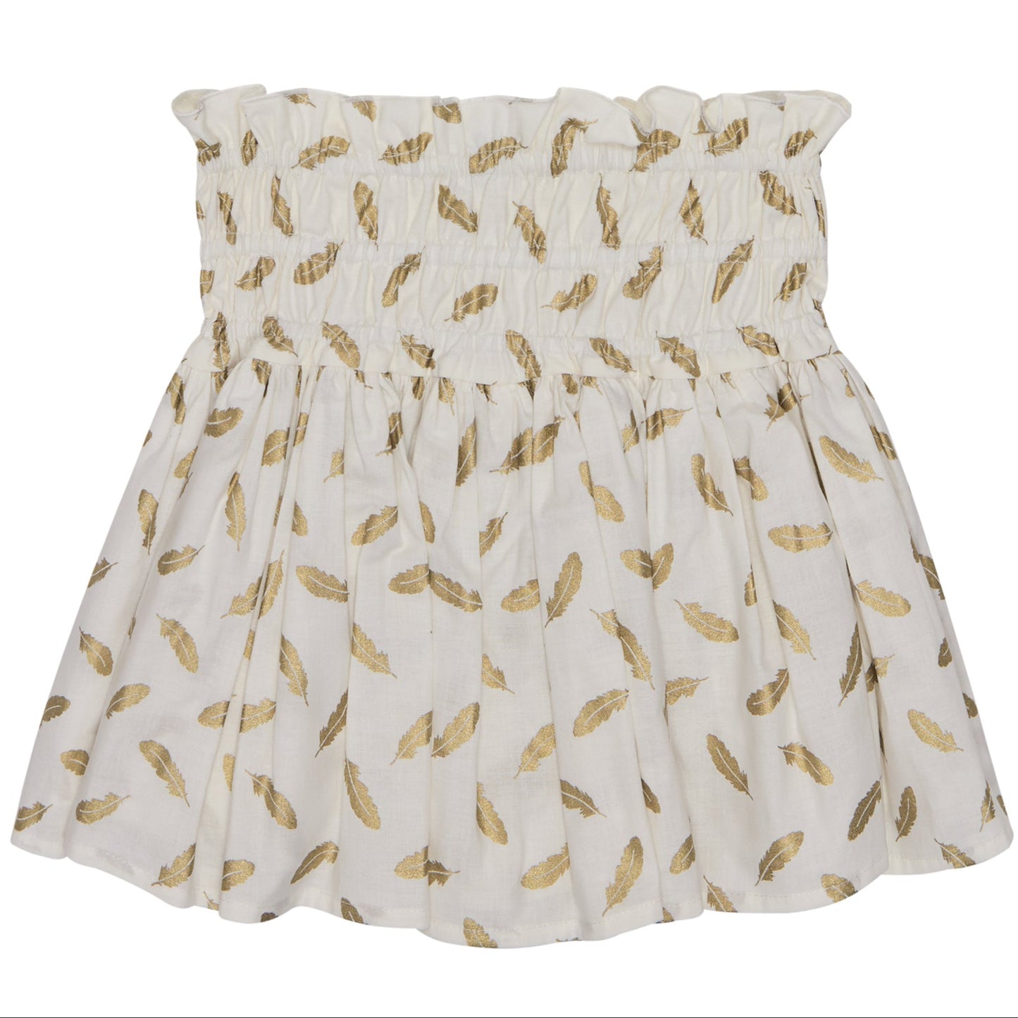 CONJUNTO BLUSA Y FALDA SHORT PLUMAS
