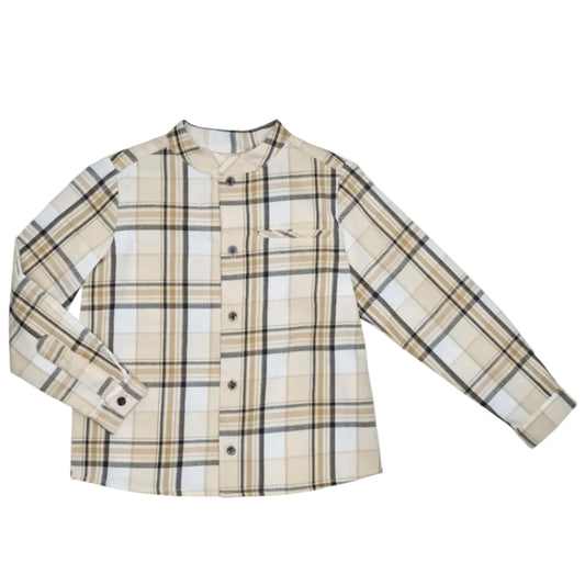CAMISA CUADROS MOSTAZA