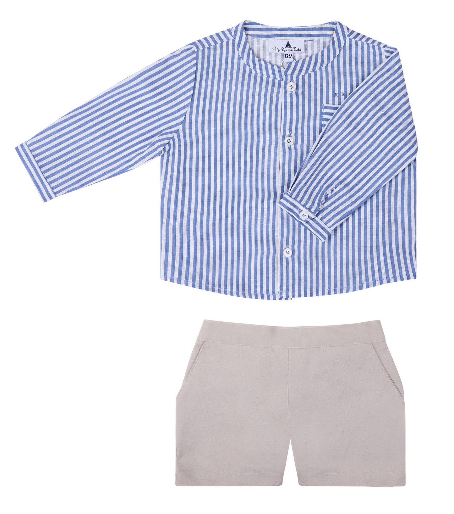CONJUNTO BEBE CAMISA RAYAS AZUL SHORT ARENA