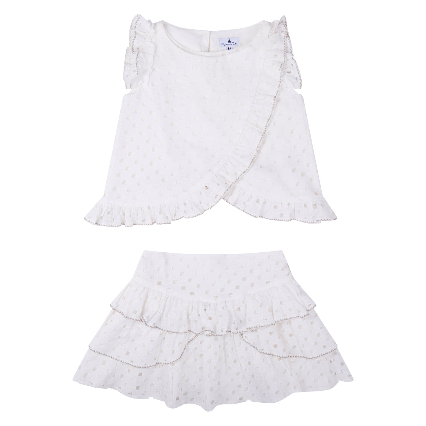 CONJUNTO BLUSA Y FALDA BLANCA