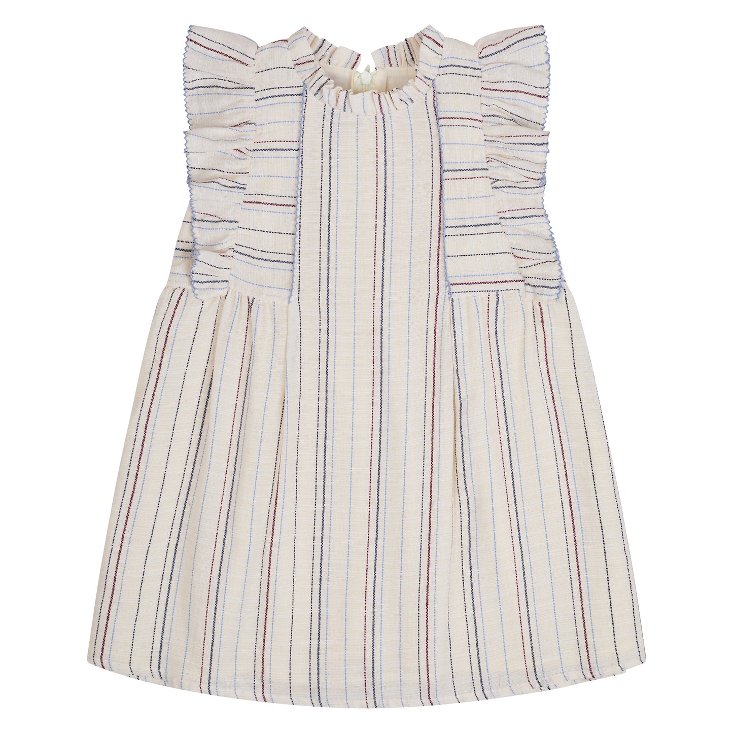 VESTIDO RAYAS HUESO VINO