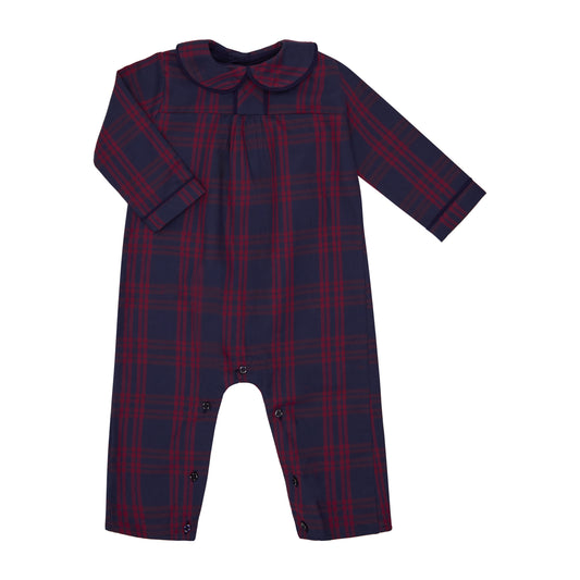 PIJAMA BEBE NIÑO CUADROS AZUL MARINO ROJO