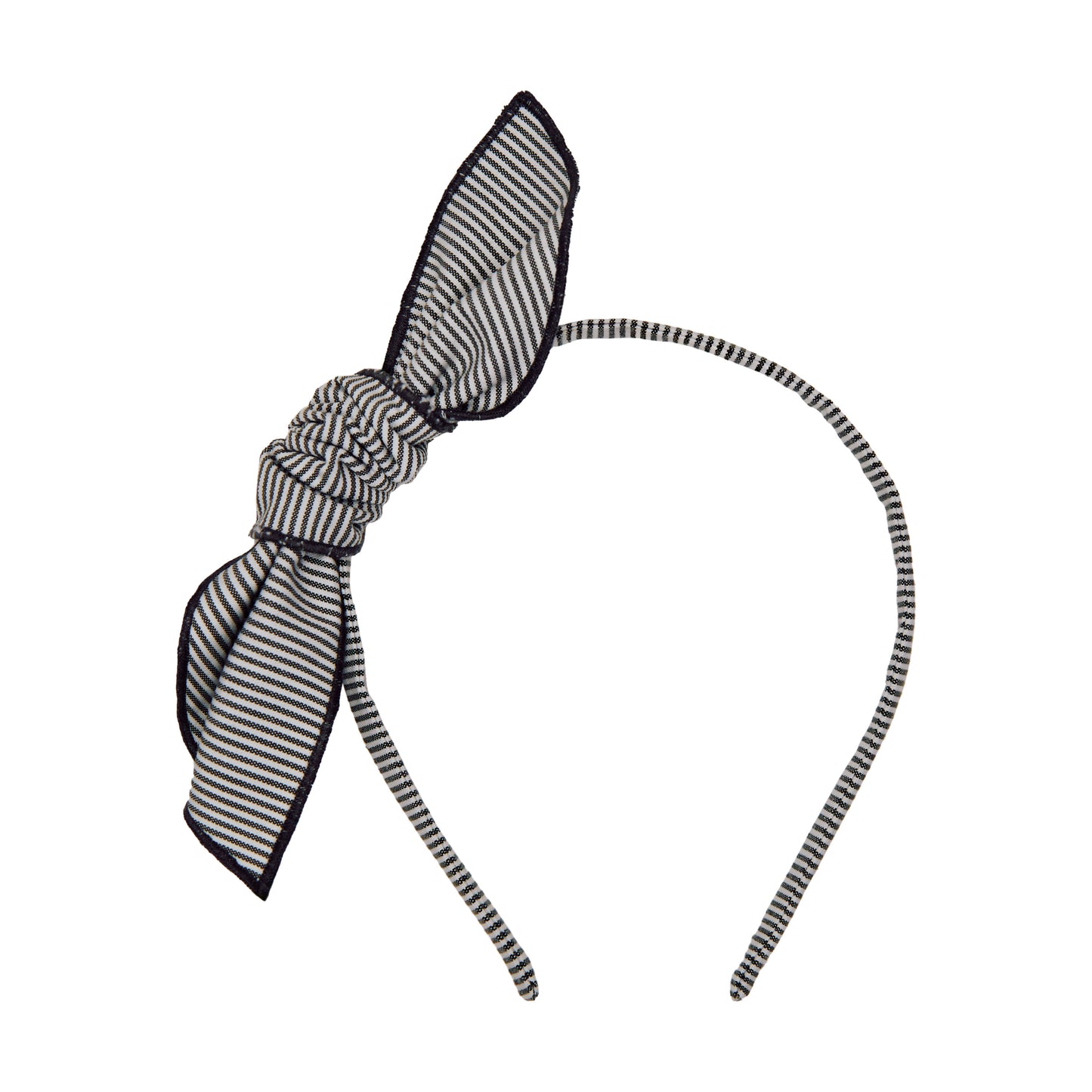 DIADEMA NUDO RAYAS GRIS