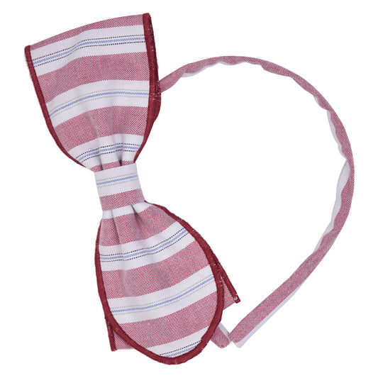 DIADEMA MOÑO RAYAS ROJA