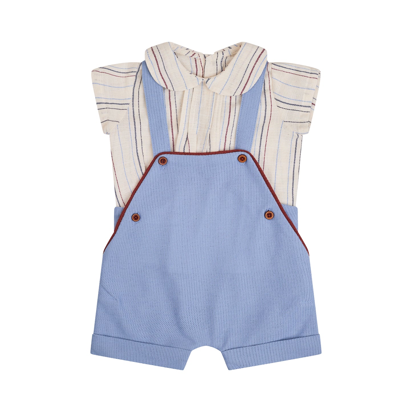 CONJUNTO CAMISA Y RANITA TIRANTES AZUL