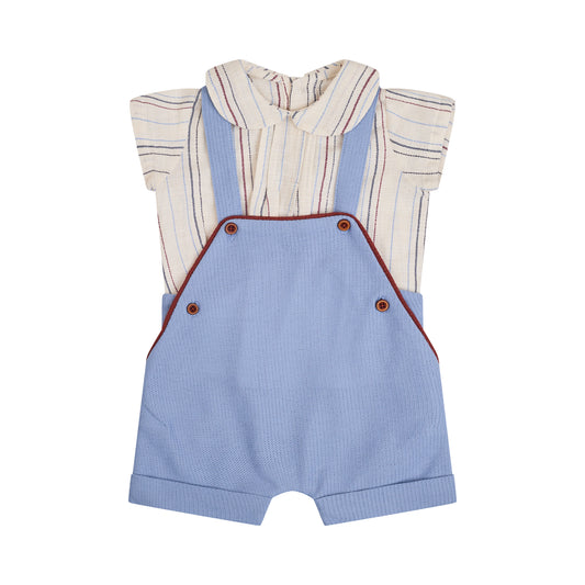 CONJUNTO CAMISA Y RANITA TIRANTES AZUL