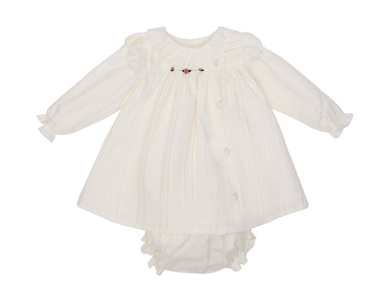 CAPOTA BLANCA FLOR BORDADA