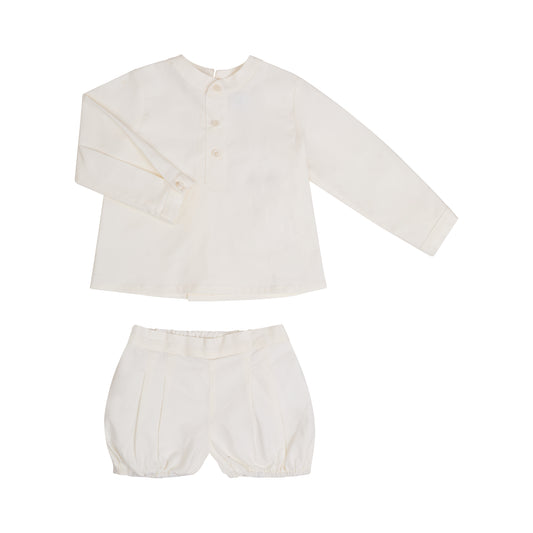 CONJUNTO CAMISA Y SHORT OFF WHITE