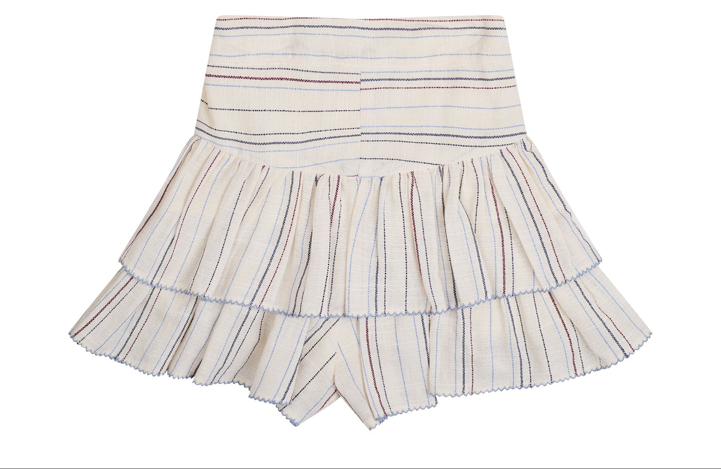 CONJUNTO BLUSA Y FALDA SHORT RAYAS