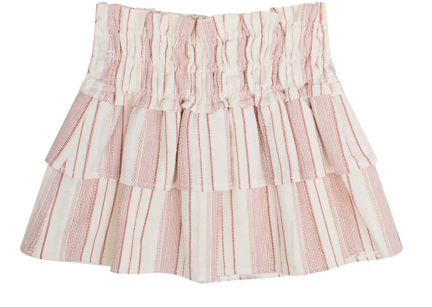 CONJUNTO BLUSA Y FALDA RAYAS HUESO CHEDRON
