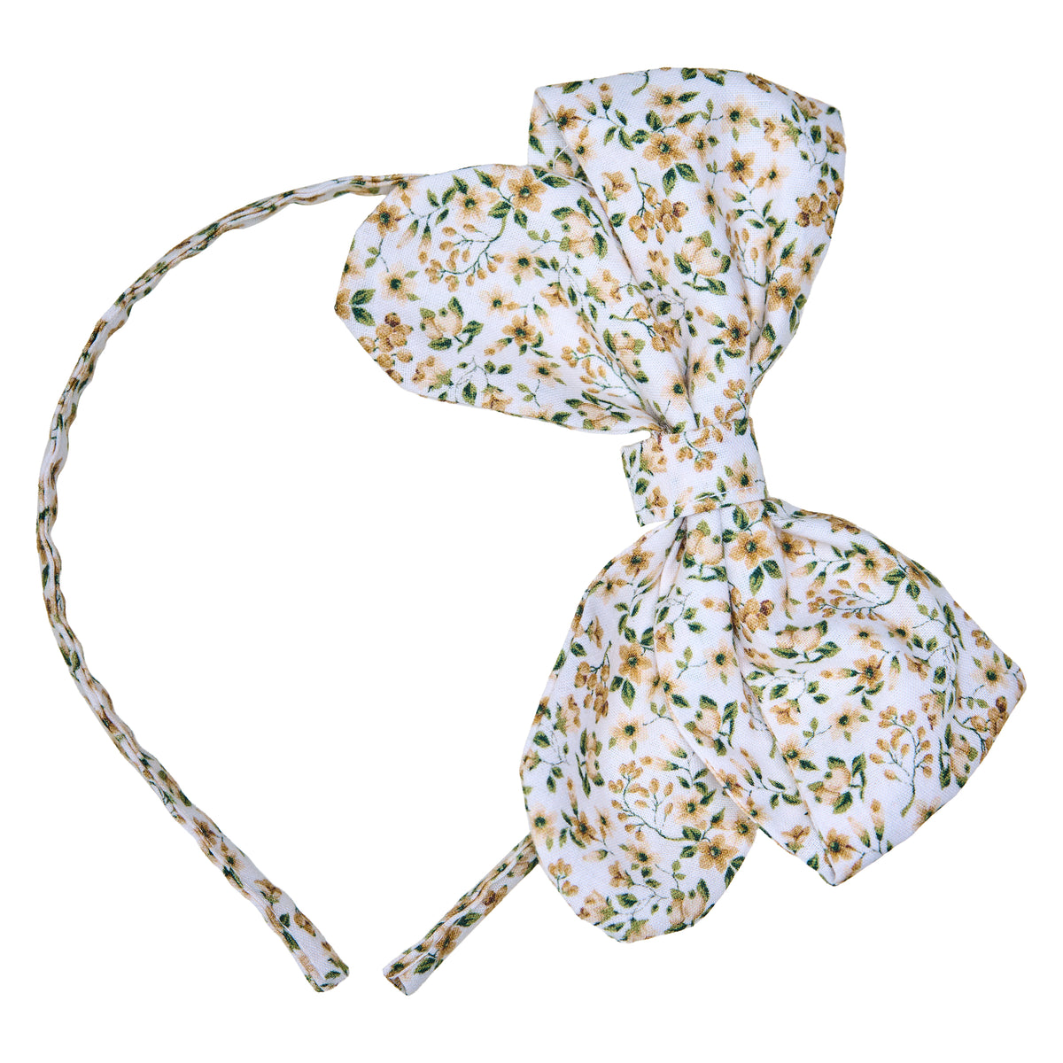 DIADEMA MOÑO FLORES AMARILLAS