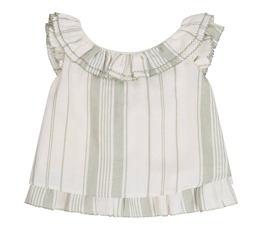 CONJUNTO BLUSA Y SHORT RAYAS VERDE