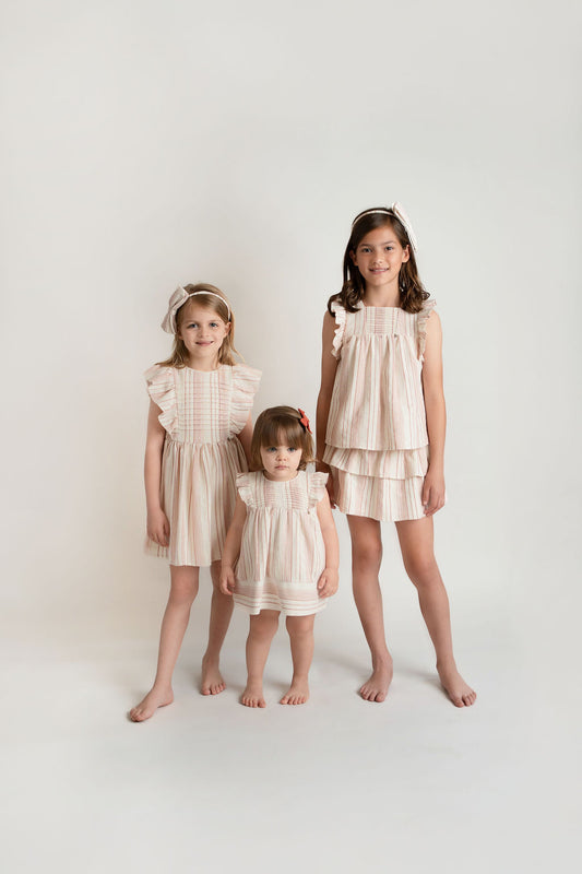 VESTIDO RAYAS HUESO CHEDRON