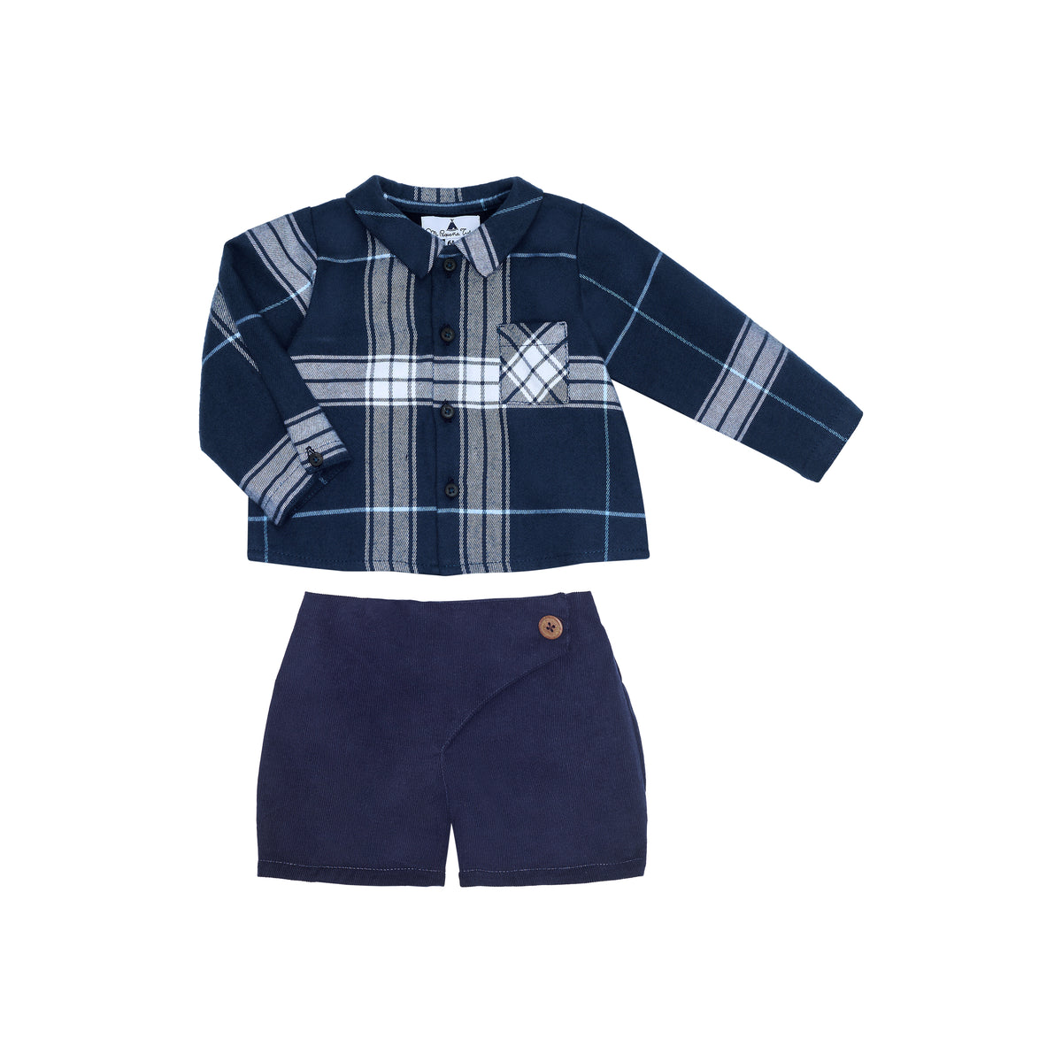 CONJUNTO CAMISA CUADROS Y SHORTS AZUL NAVY