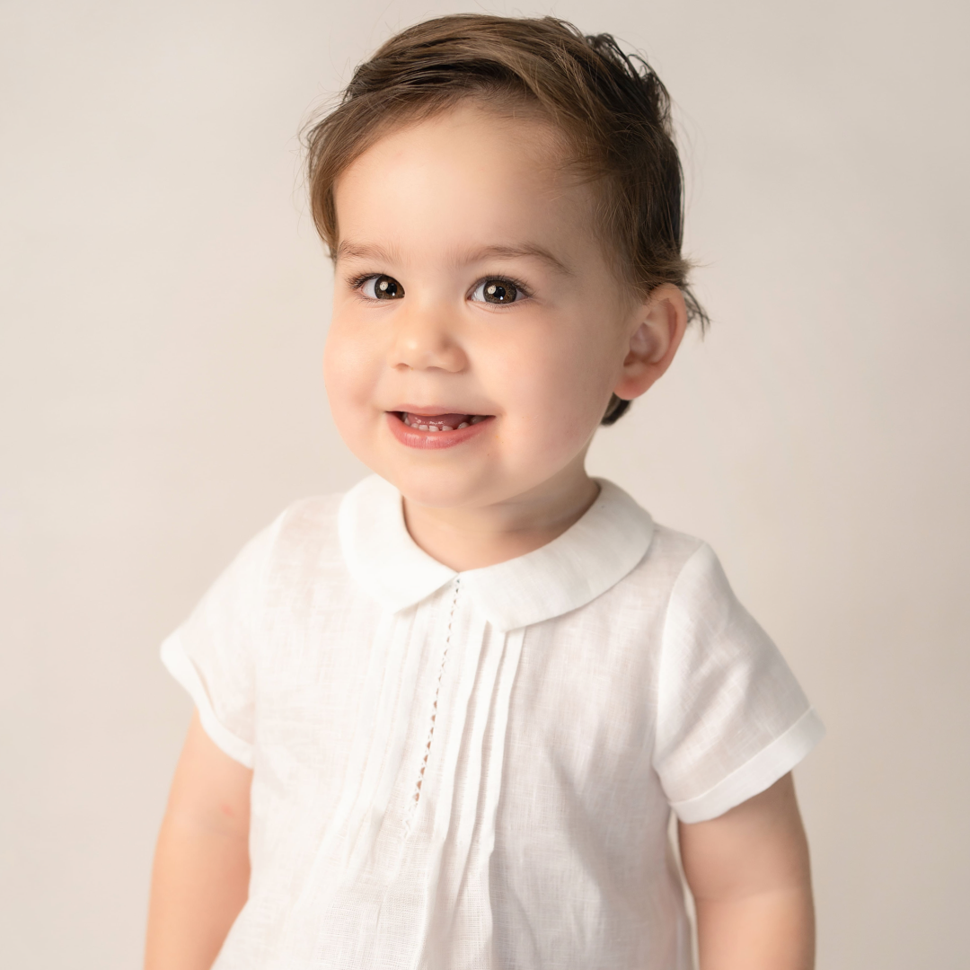 CONJUNTO CAMISA LINO Y SHORT CUADROS BEBE