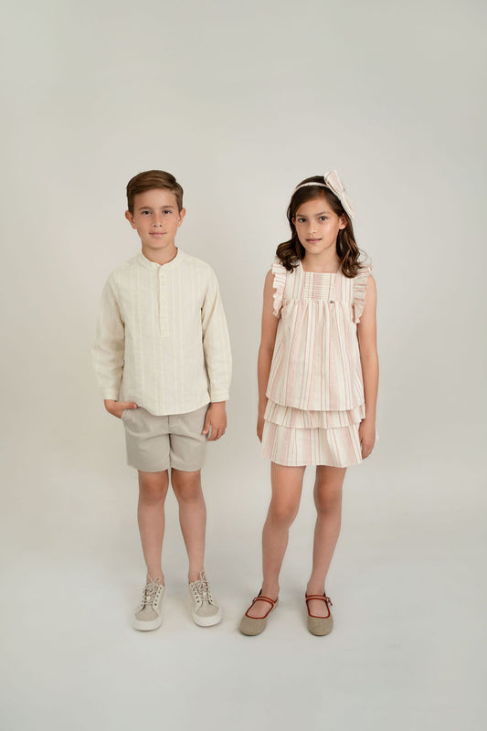 CAMISA NIÑO HUESO