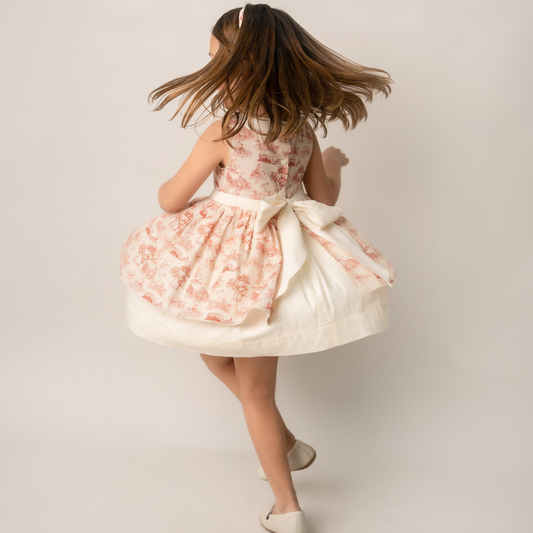 VESTIDO CEREMONIA TOILE DE JOUY CORAL