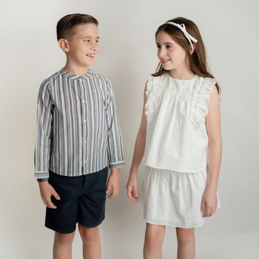 CAMISA RAYAS DENIM ROJO