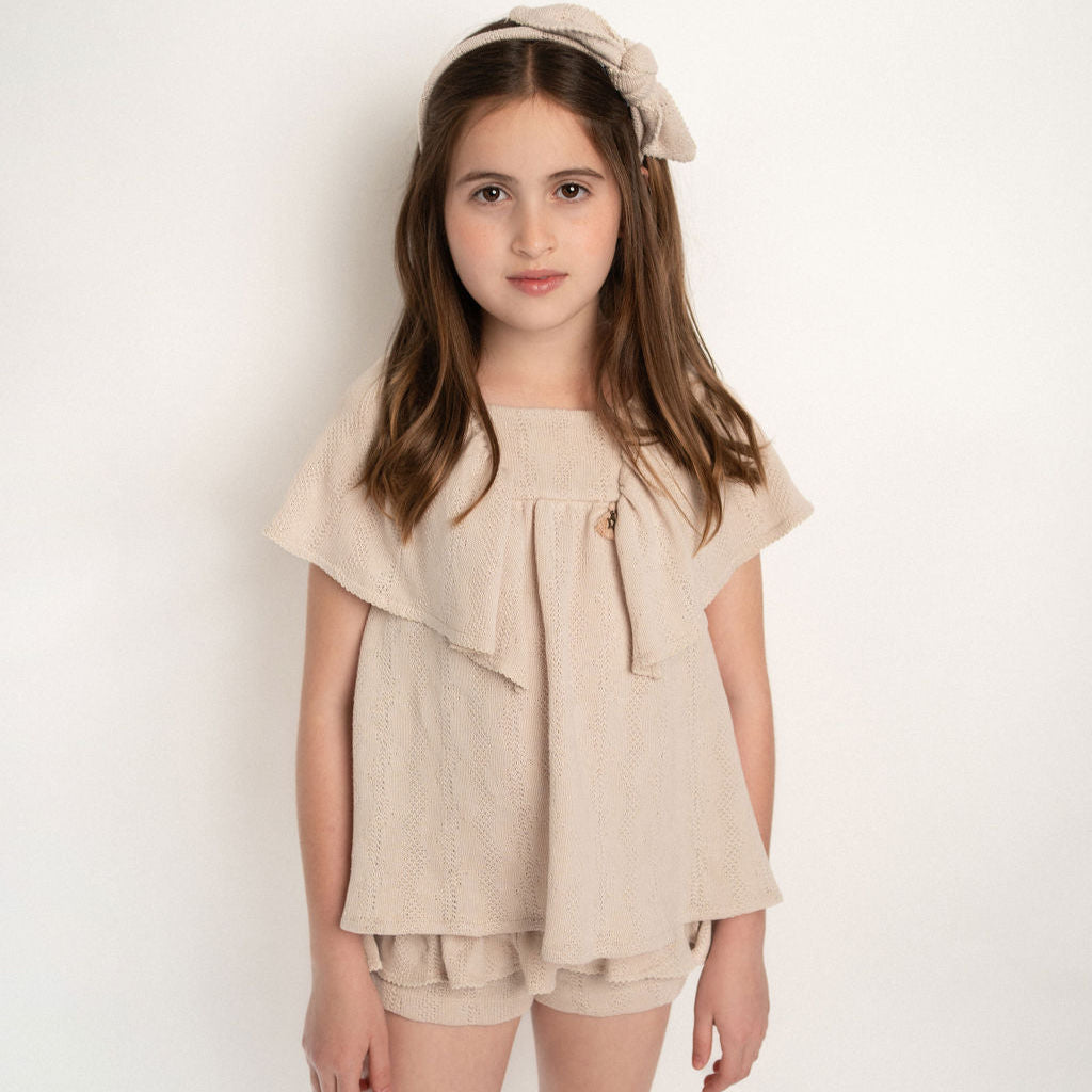 CONJUNTO BLUSA Y SHORT OLANES TEJIDOS