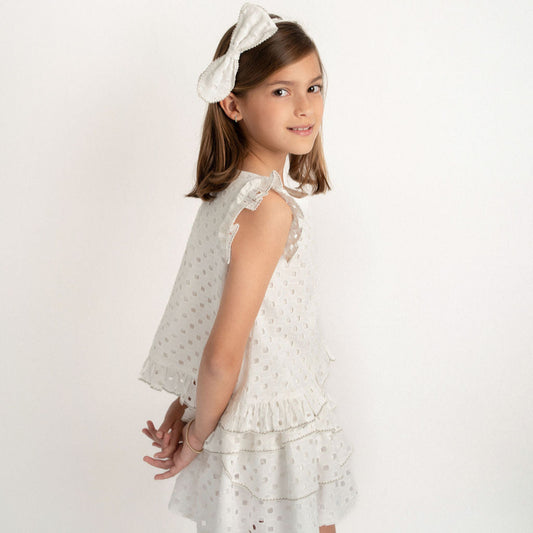 CONJUNTO BLUSA Y FALDA BLANCA