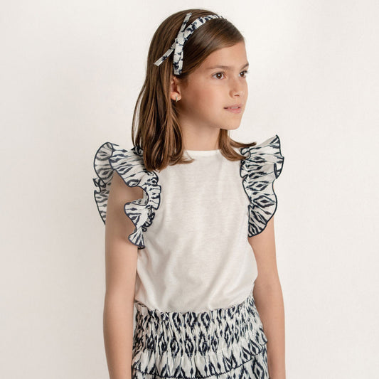 CONJUNTO BLUSA Y FALDA OLANES ROMBOS