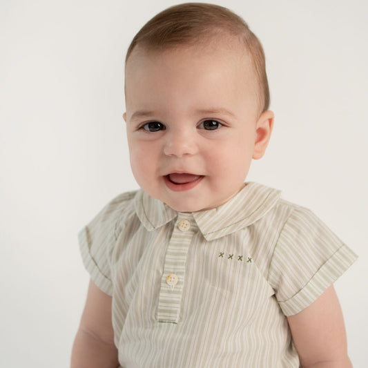 CONJUNTO CAMISA Y CALZON RAYAS VERDES