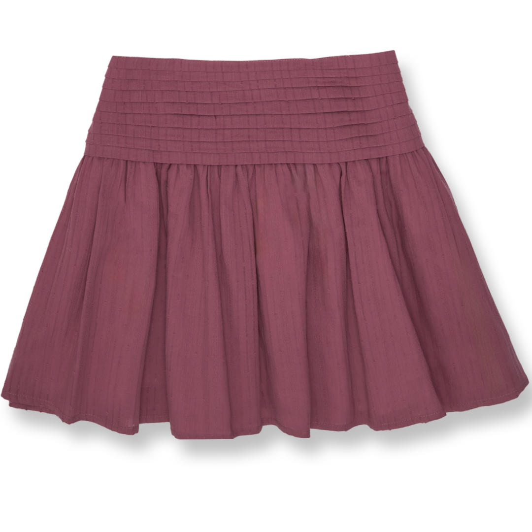 CONJUNTO BLUSA Y FALDA PLUMETTI ROSA