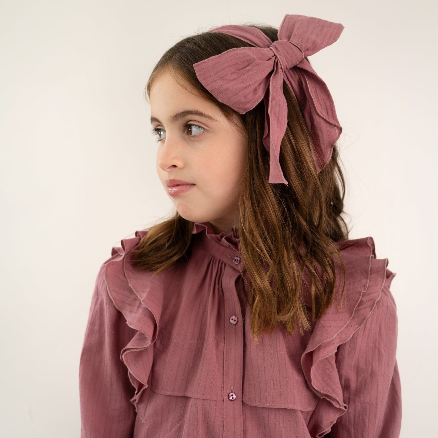 CONJUNTO BLUSA Y FALDA PLUMETTI ROSA