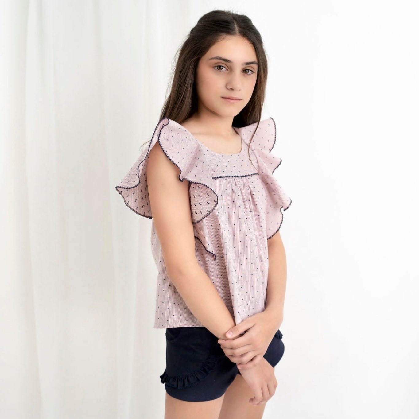 CONJUNTO SHORT Y BLUSA PLUMETTI