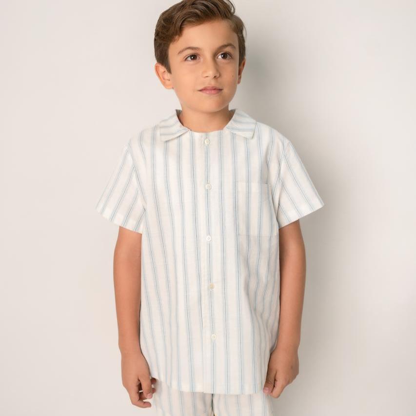 PIJAMA NIÑO BLANCA RAYAS