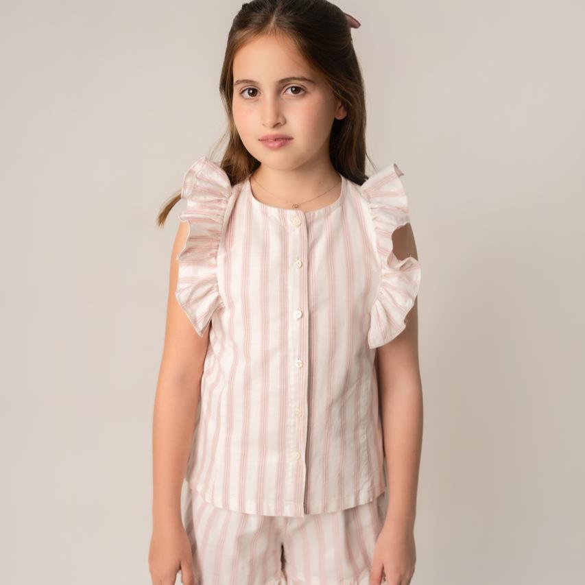 PIJAMA NIÑA BLANCA RAYAS