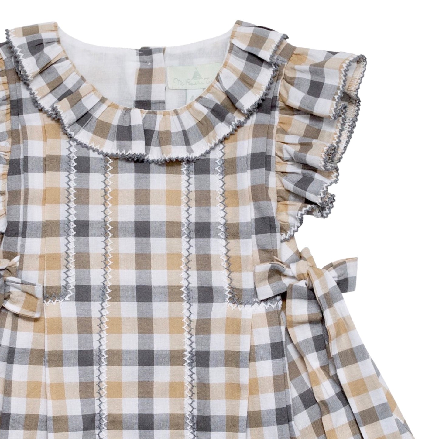 VESTIDO NIÑA CUADROS BORDADO